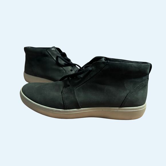 ECCO Soft 7 Chukka Men’s 11 Leather Sneakers – Dark Grey Oil Nubuck – Mid Top - Picture 2 of 8